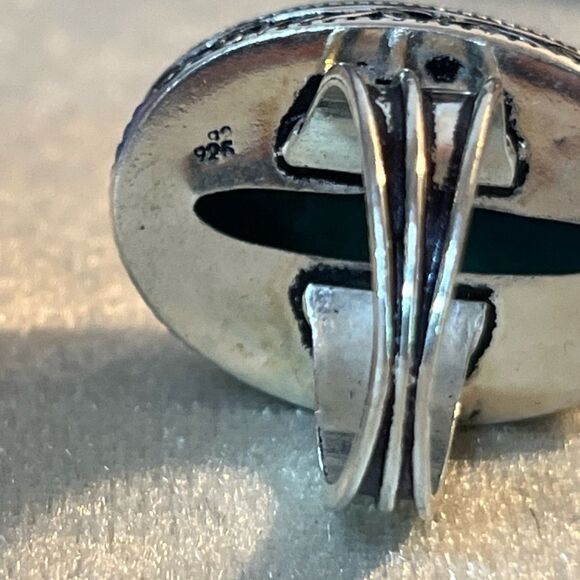 Artisan Crafted Malachite Ring In 925 Sterling Silver Size 8 - Picture 7 of 10